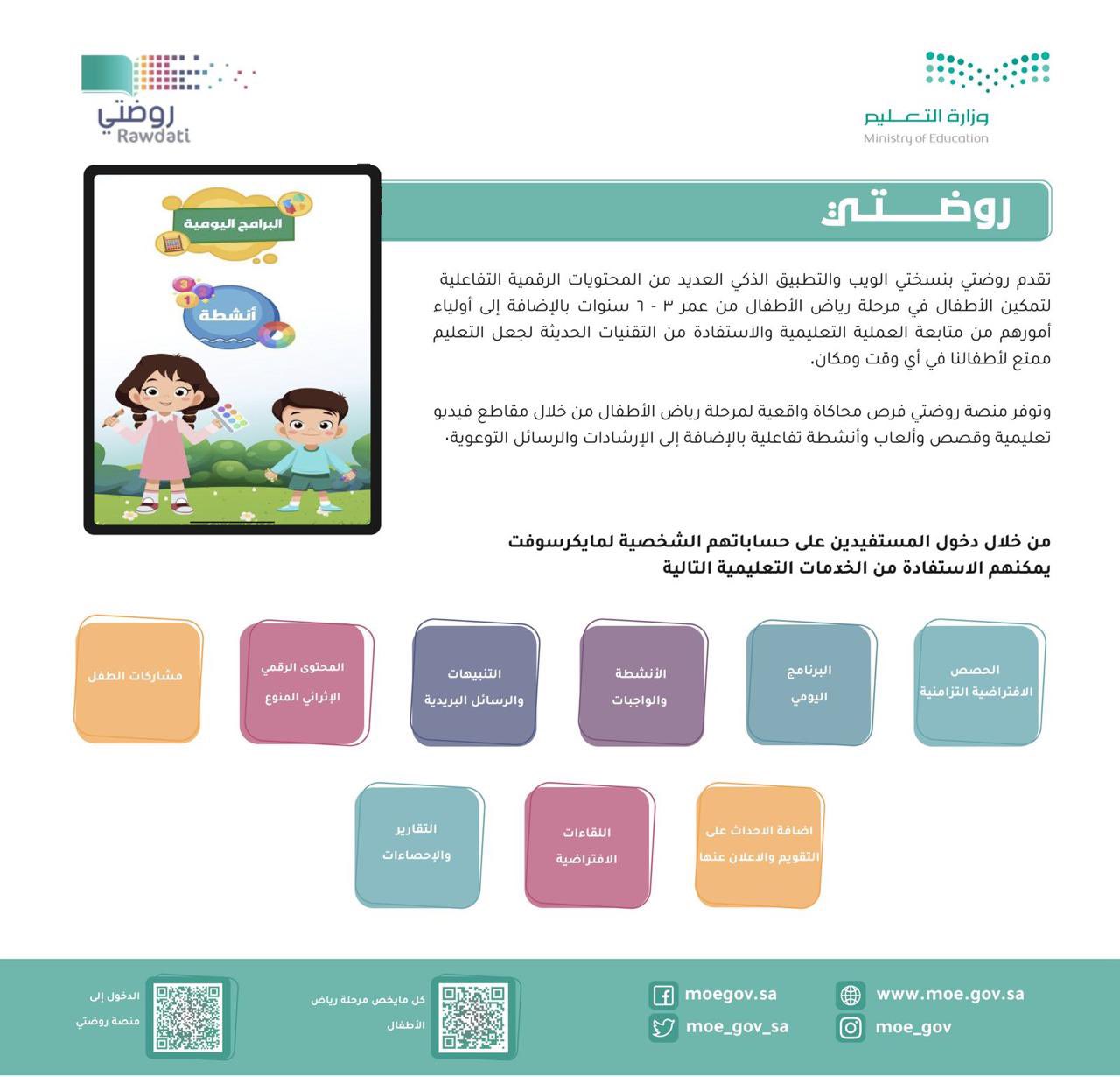 الدخول إلى منصة روضتي